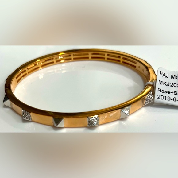 Michael Kors Jewelry - Michael Kors Hinged Bracelet Rose Gold Stamped 925 Silver/clear. Exceptional/Tag